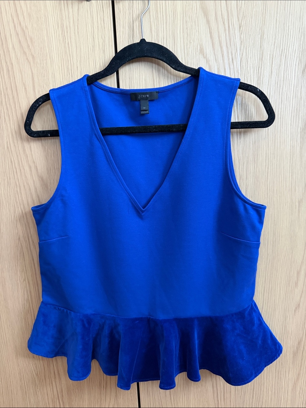 J. Crew Royal Blue V-Neck Peplum Tank Top Never Worn